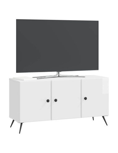 Mobile TV Bianco Lucido 99 x 34,5 x 50 cm Legno ingegnerizzato