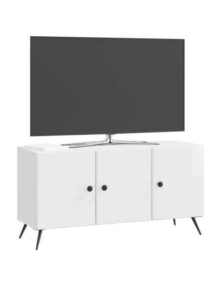 Mobile TV Bianco Lucido 99 x 34,5 x 50 cm Legno ingegnerizzato