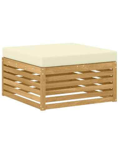 Set di divani da esterno 7 pcs Bianco e Crema Poliestere