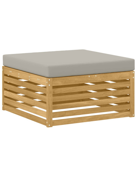 Set di divani da esterno 7 pcs Bianco e Grigio Chiaro