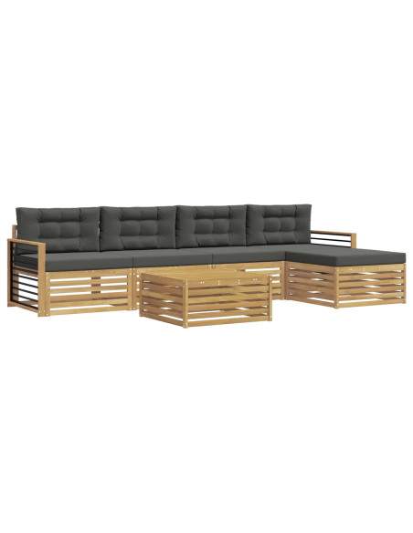 Set di divani da esterno 7 pcs Bianco e Antracite Poliestere