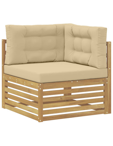 Set di divani da esterno 5 pcs Bianco e Beige Poliestere