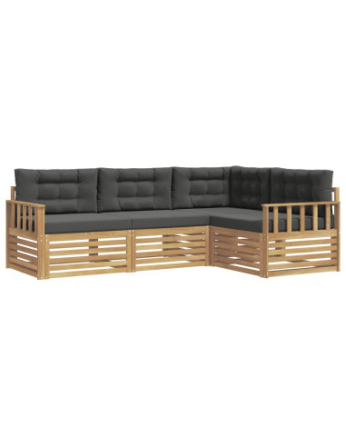 Set di divani da esterno 5 pcs Bianco e Antracite Poliestere