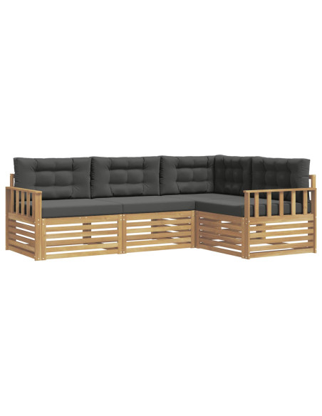 Set di divani da esterno 5 pcs Bianco e Antracite Poliestere