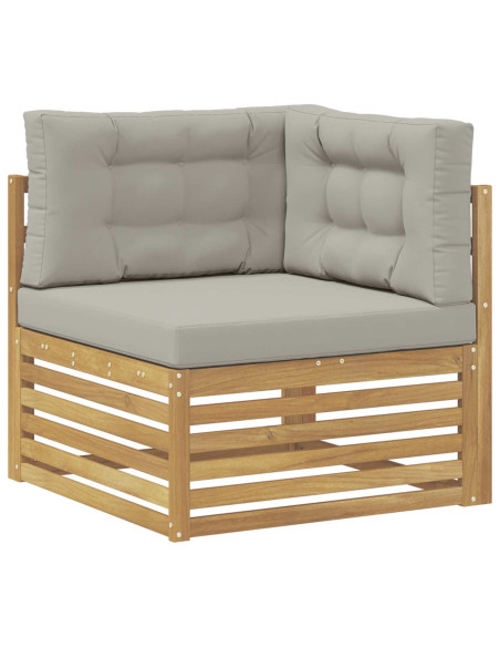 Set di divani da esterno 5 pcs Bianco e Grigio Chiaro