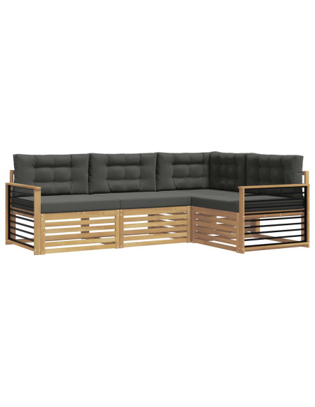 Set di divani da esterno 5 pcs Bianco e Antracite Poliestere
