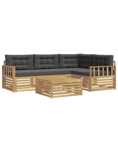 Set di divani da esterno 6 pcs Bianco e Antracite Poliestere