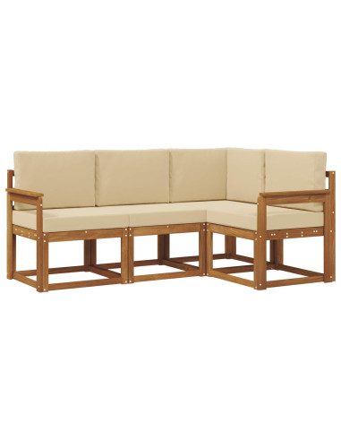 Set di divani da esterno con cuscino 4 pcs Naturale e Beige