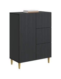 Credenza Nero 66 x 34,5 x 90 cm Legno ingegnerizzato 2
