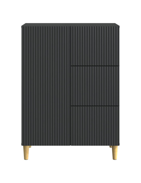 Credenza Nero 66 x 34,5 x 90 cm Legno ingegnerizzato