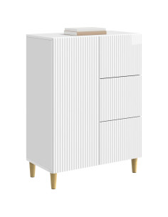 Credenza Bianco Lucido 66 x 34,5 x 90 cm Legno ingegnerizzato 2