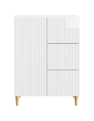 Credenza Bianco Lucido 66 x 34,5 x 90 cm Legno ingegnerizzato