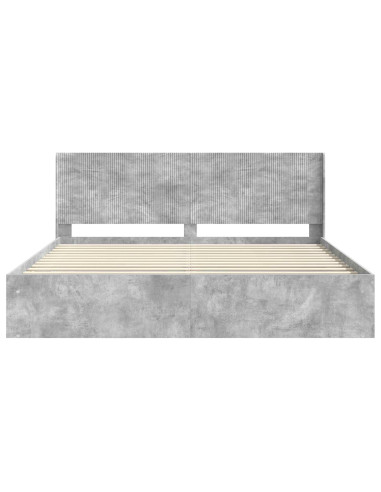 Struttura del letto con stoccaggio e testata Grigio Cemento