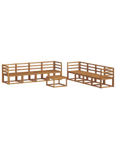 Set di divani da esterno 9 pcs Naturale 2