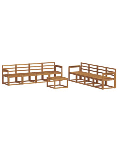Set di divani da esterno 9 pcs Naturale 2