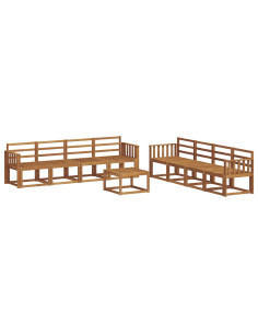 Set di divani da esterno 9 pcs Naturale 2
