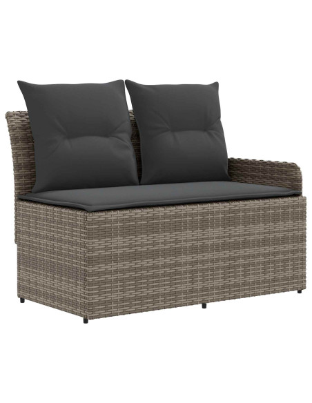Set di Mobili 7 pcs Grigio e Grigio Scuro Rattan in PE