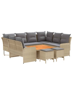 Set di Mobili 8 pcs Beige e Grigio Chiaro Rattan in PE 2