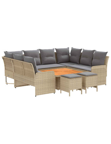 Set di Mobili 8 pcs Beige e Grigio Chiaro Rattan in PE