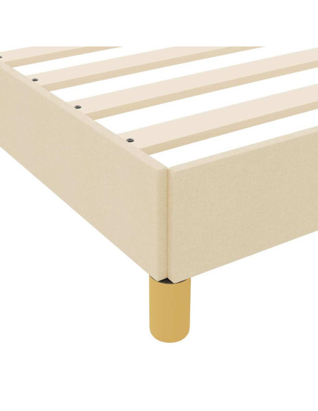 Letto a molle con materasso Crema 140 x 200 cm Tessuto