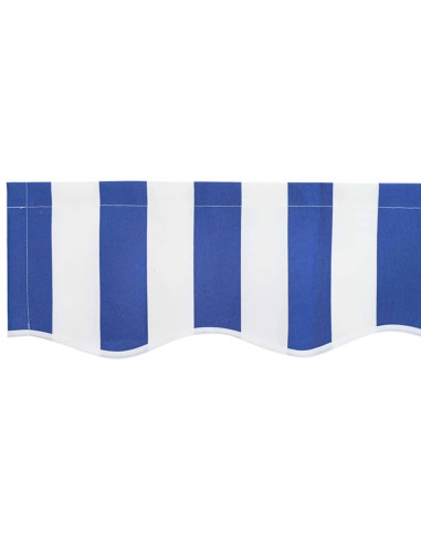 Tenda a Braccio Blu e Bianco 580 x 20 cm Tela