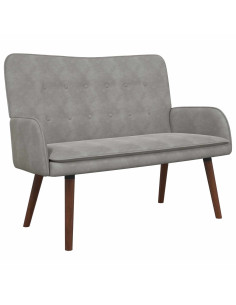 Sofa a Due Posti Grigio chiaro 115 x 61 x 87 cm Velluto 2