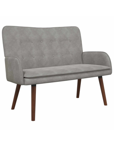 Sofa a Due Posti Grigio chiaro 115 x 61 x 87 cm Velluto