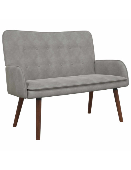 Sofa a Due Posti Grigio chiaro 115 x 61 x 87 cm Velluto