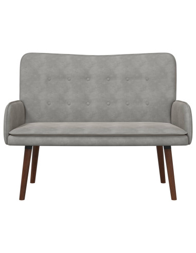 Sofa a Due Posti Grigio chiaro 115 x 61 x 87 cm Velluto
