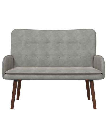 Sofa a Due Posti Grigio chiaro 115 x 61 x 87 cm Velluto