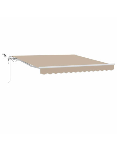 Tenda Retrattile Beige 350 x 250 cm Poliestere e Metallo