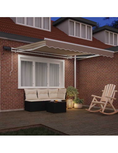 Tenda Retrattile Beige 350 x 250 cm Tessuto e acciaio
