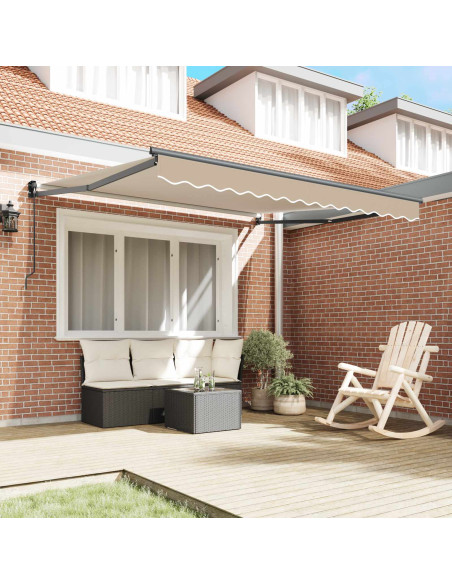 Tenda Retrattile Beige 350 x 250 cm Poliestere e Alluminio