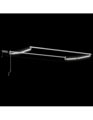 Tenda retrattile manuale con LED Beige 3,5 x 2,5 m