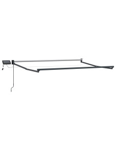 Tenda retrattile manuale con LED Beige 3,5 x 2,5 m 2