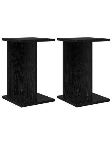 Supporto per piante 2 pcs Rovere Nero 25 x 25,5 x 40,5 cm
