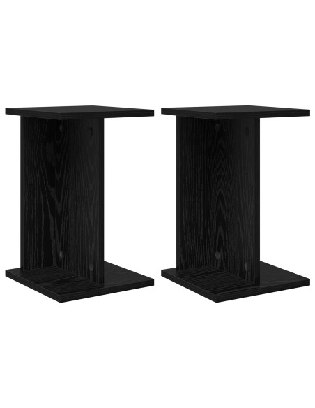 Supporto per piante 2 pcs Rovere Nero 25 x 25,5 x 40,5 cm