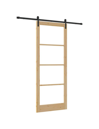 Porta scorrevole ORKDAL Naturale e Nero 93 x 232 cm