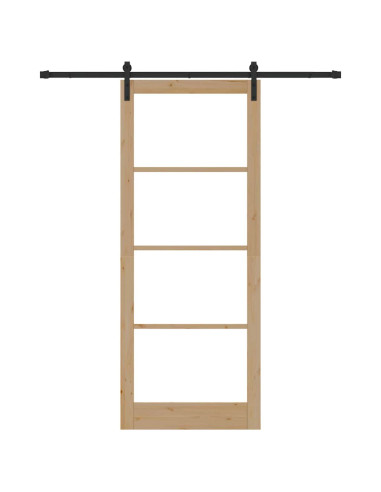 Porta scorrevole ORKDAL Naturale e Nero 93 x 232 cm