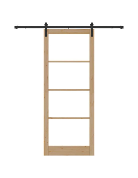 Porta scorrevole ORKDAL Naturale e Nero 93 x 232 cm
