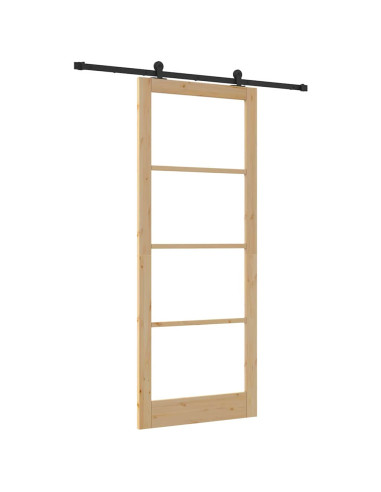 Porta scorrevole ORKDAL Naturale e Nero 93 x 232 cm