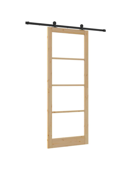 Porta scorrevole ORKDAL Naturale e Nero 93 x 232 cm