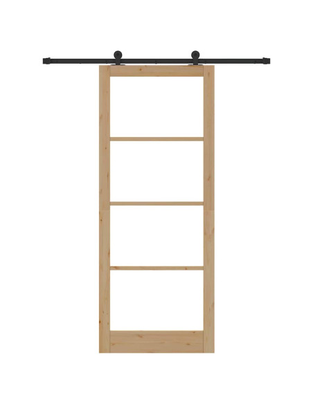 Porta scorrevole ORKDAL Naturale e Nero 93 x 232 cm