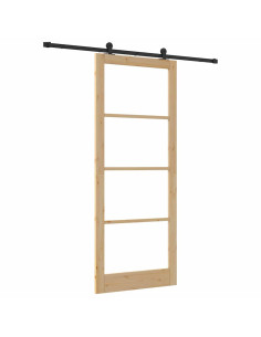 Porta scorrevole ORKDAL Naturale e Nero 93 x 232 cm 2