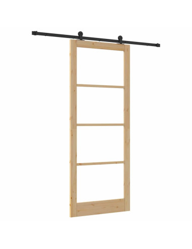 Porta scorrevole ORKDAL Naturale e Nero 93 x 232 cm