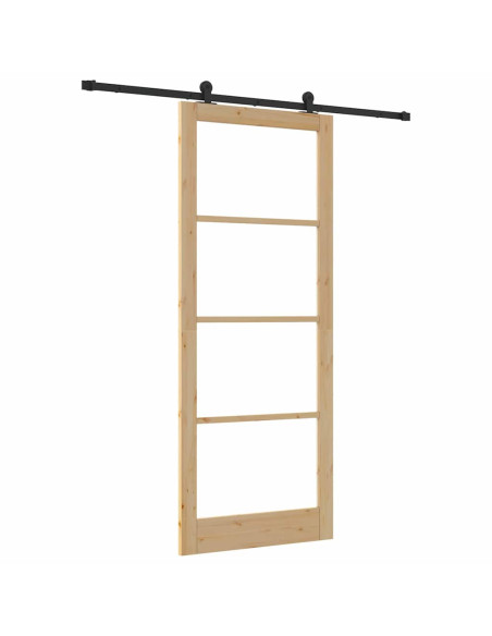 Porta scorrevole ORKDAL Naturale e Nero 93 x 232 cm