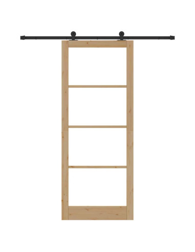 Porta scorrevole ORKDAL Naturale e Nero 93 x 232 cm