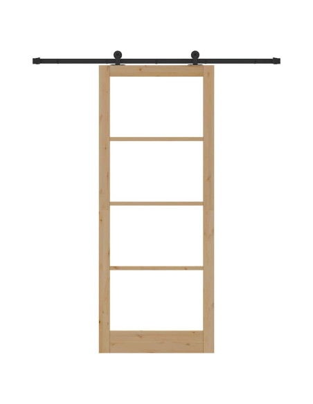 Porta scorrevole ORKDAL Naturale e Nero 93 x 232 cm
