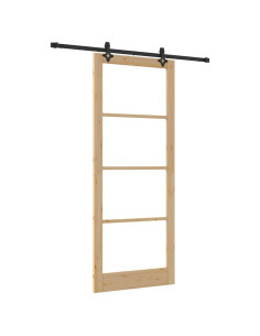 Porta scorrevole ORKDAL Naturale e Nero 93 x 232 cm 2