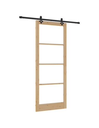 Porta scorrevole ORKDAL Naturale e Nero 93 x 232 cm
